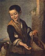 MURILLO, Bartolome Esteban Boy with a Dog sgh oil painting artist